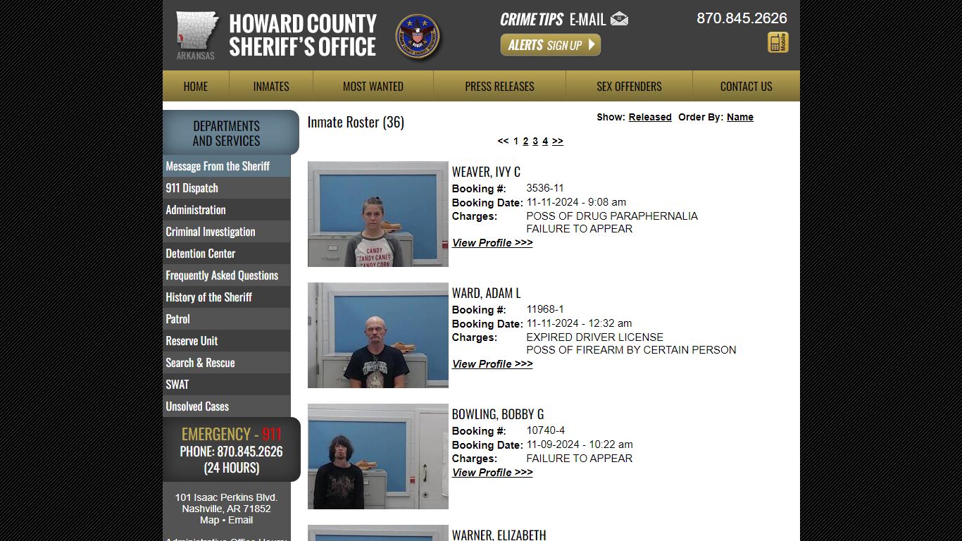 Inmate Roster - Current Inmates Booking Date Descending - Howard County ...